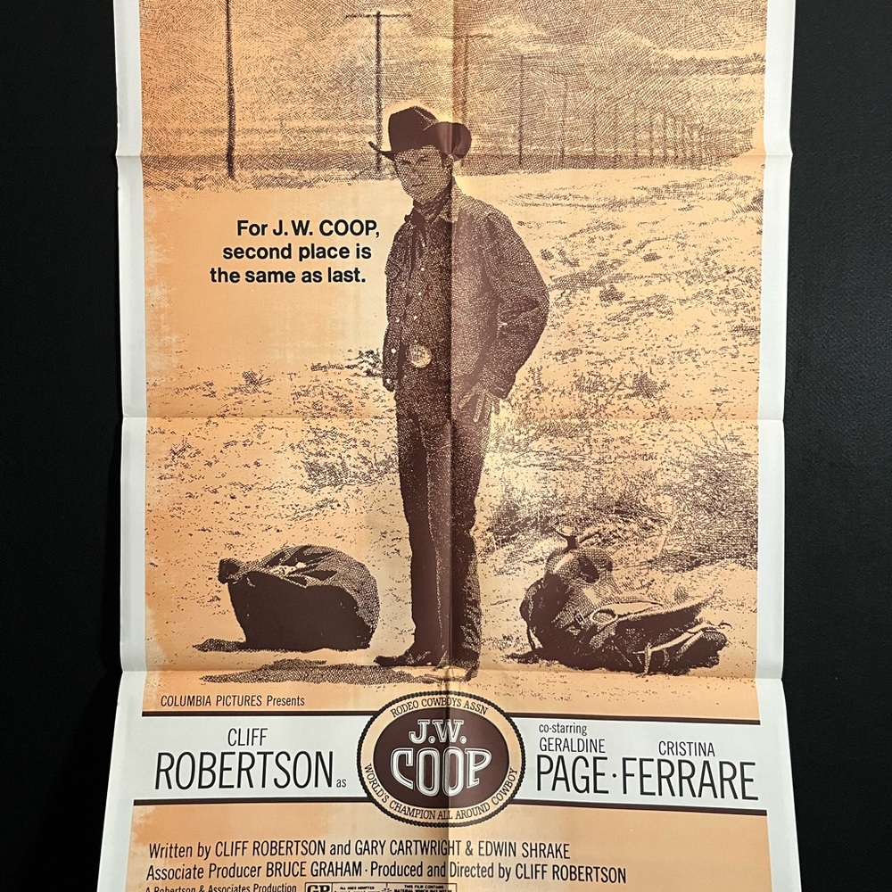 J.W. Coop 1972 One Sheet Movie Poster Western Cowboy Country Cliff Robertson